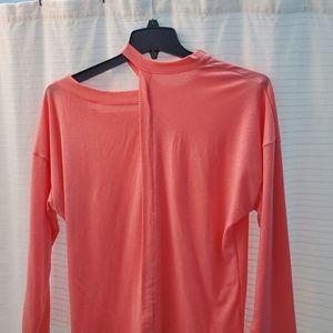 Fun neckline on this med pink top, only worn twice
